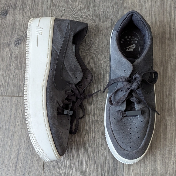 Nike Shoes - Nike Air Force 1 AF-1 Suede Gray Sage Sneakers